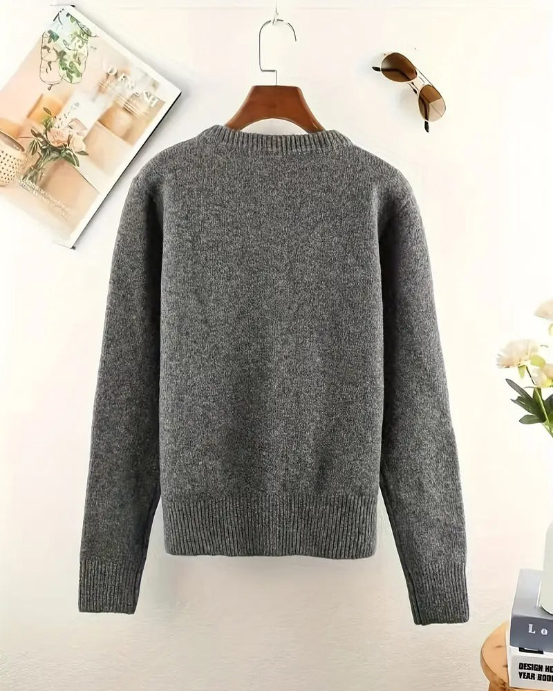 Cardigan casual effen kleur lange mouwen