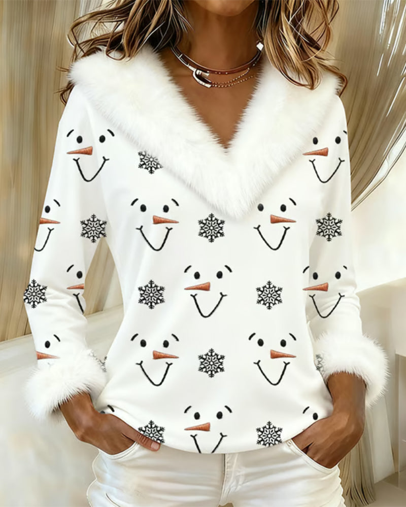 Top Modieus Bedrukt Bontkraag