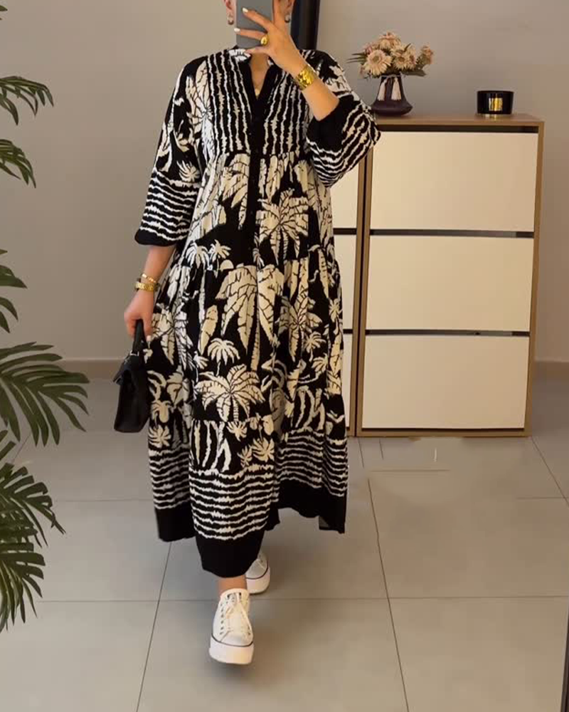 Casual jurk met losse print