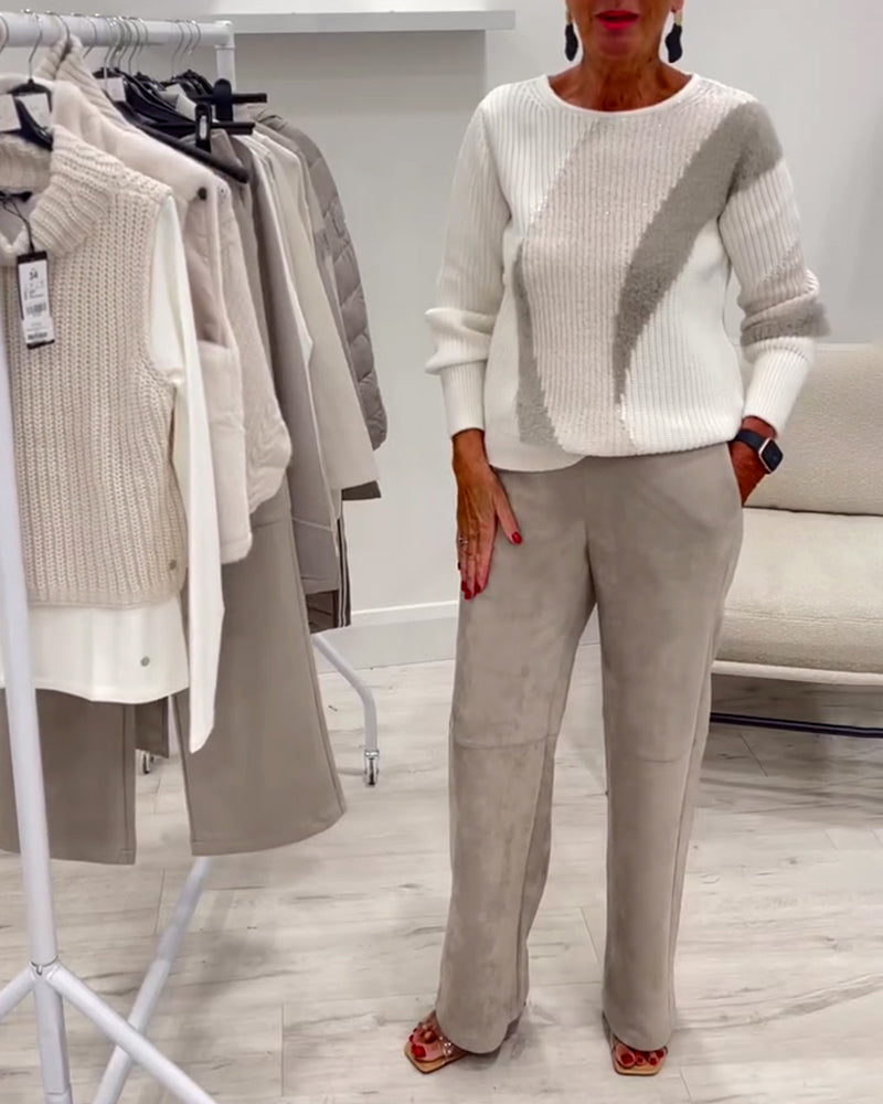 Trui Crew Neck Comfortabel Casual