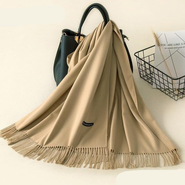 Kasjmieren winterash shawl - luxe dameswrap