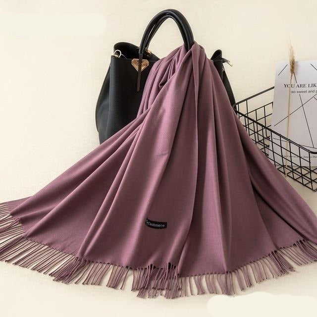 Kasjmieren winterash shawl - luxe dameswrap