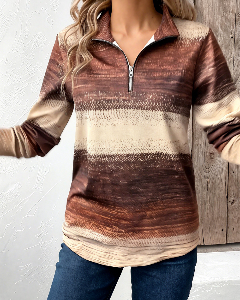 Hoodie Staande Kraag Halfritsen Verloop