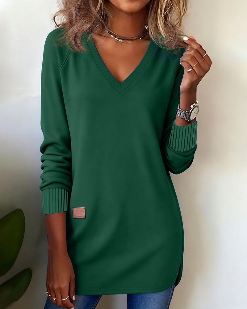 Hoodie Met V-Kraag En Moderne Sfeer