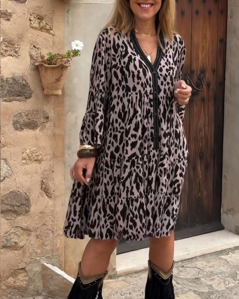 Jurk V-Hals Luprint Rechte