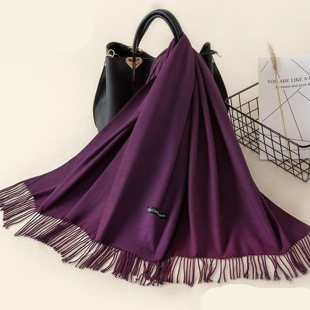 Kasjmieren winterash shawl - luxe dameswrap