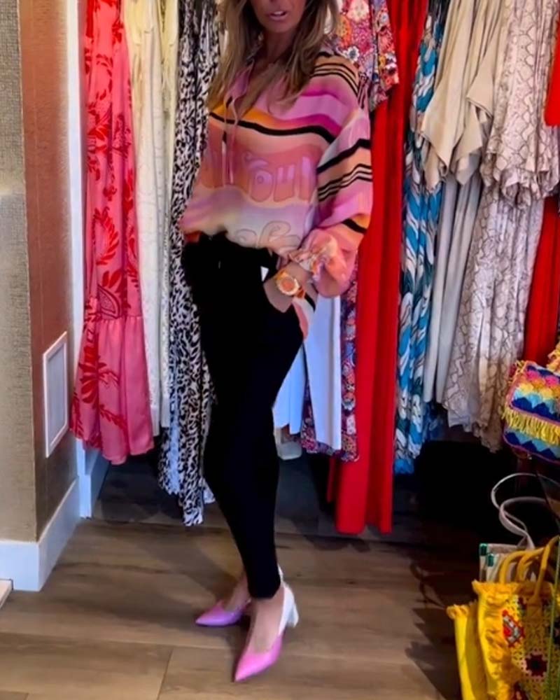 Casual top met contrasterende ophanging