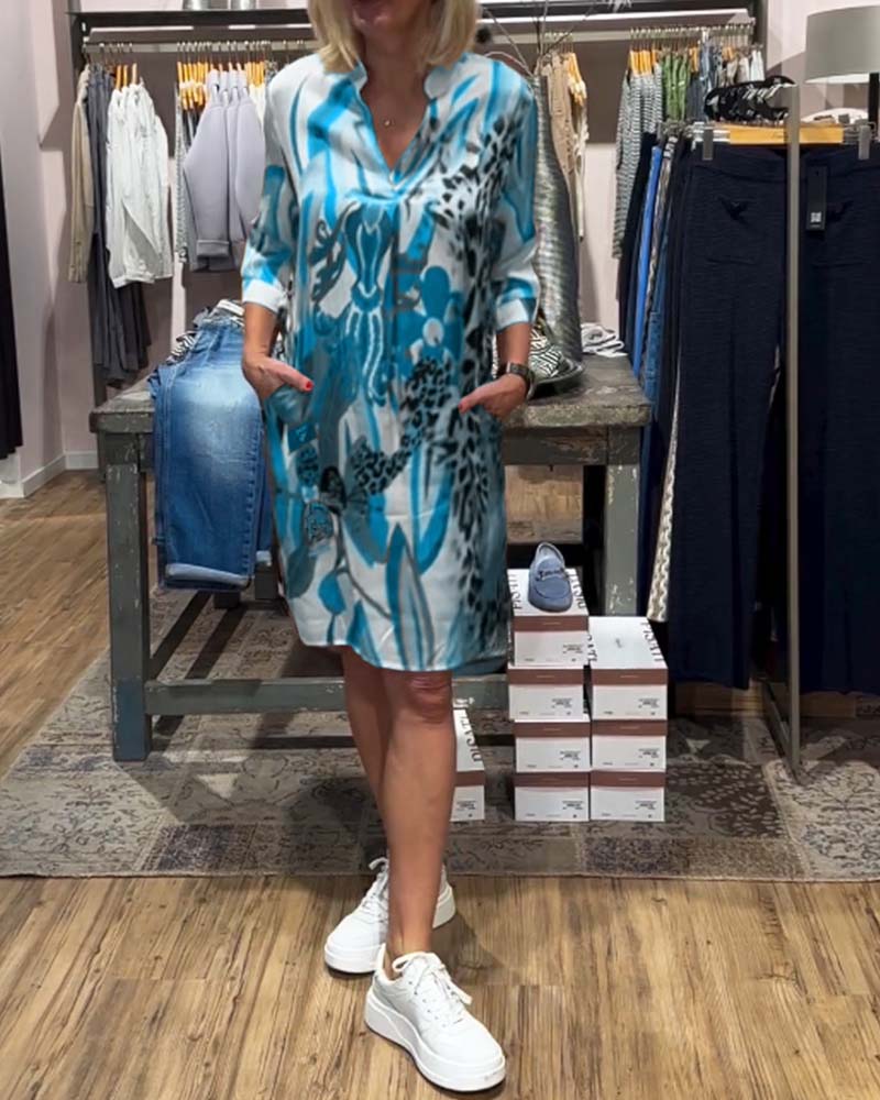 Dagelijkse casual kleurenjurk voor dames