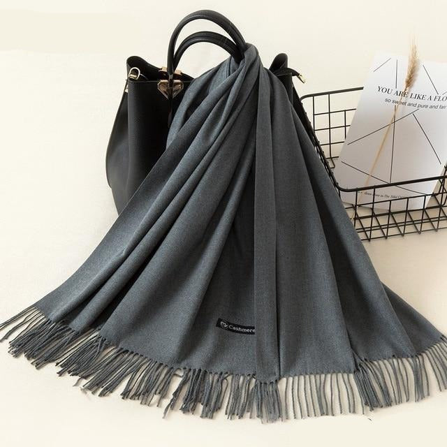 Kasjmieren winterash shawl - luxe dameswrap