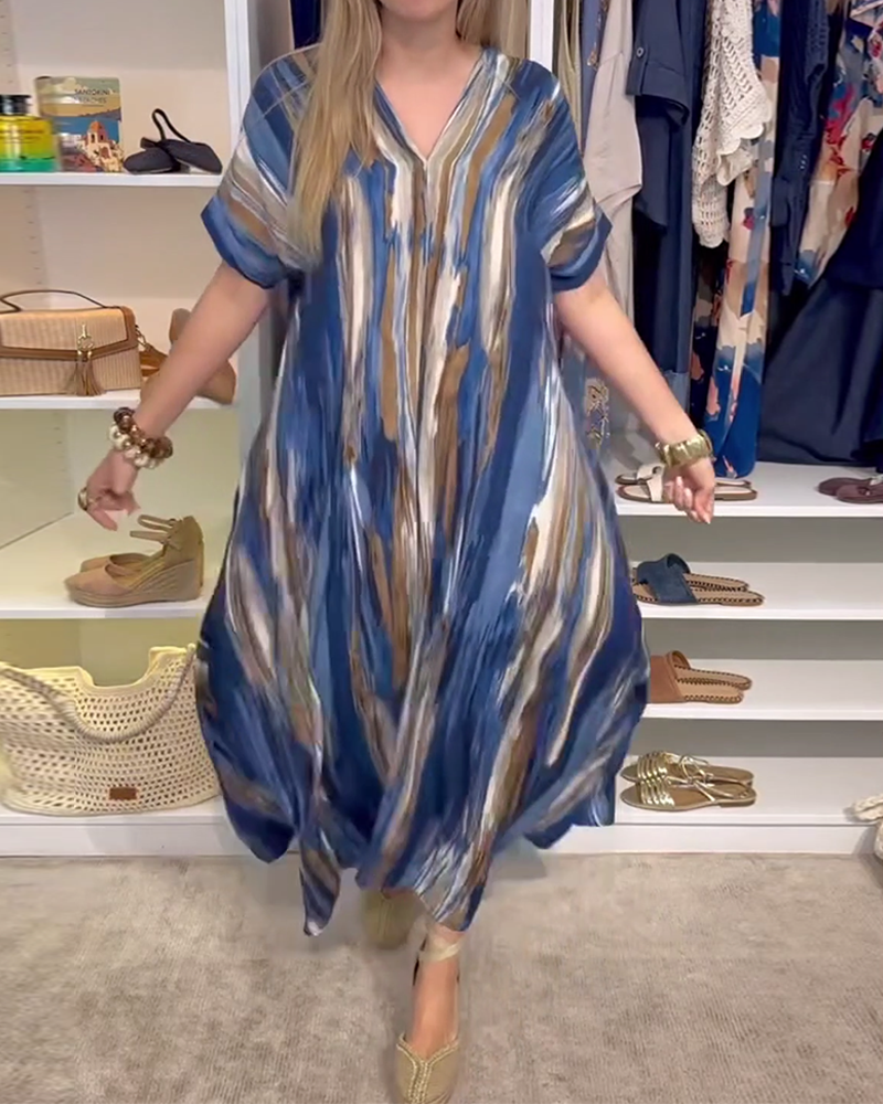 Casual jurk met losse V-hals