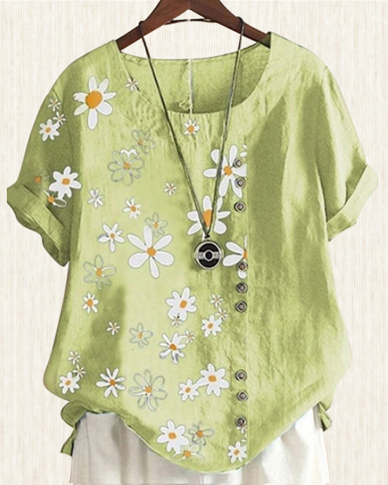 Shirt met korte mouwen van los katoen