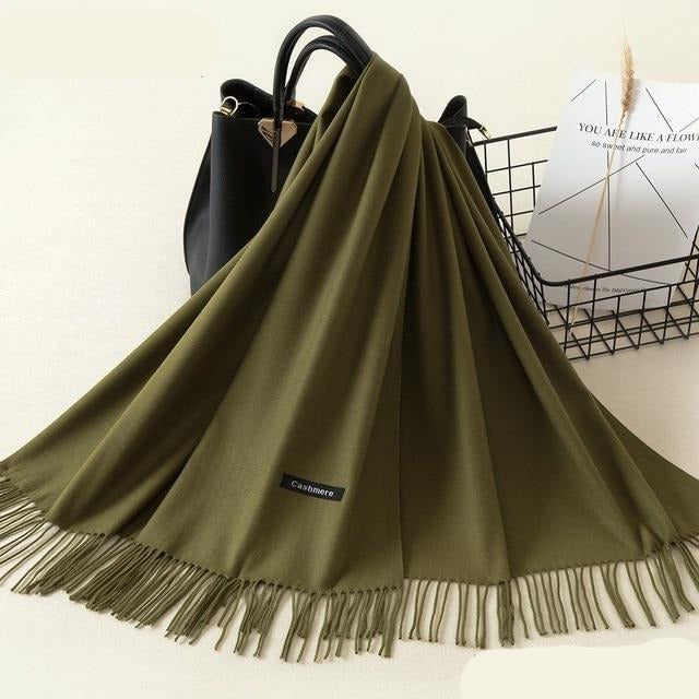 Kasjmieren winterash shawl - luxe dameswrap