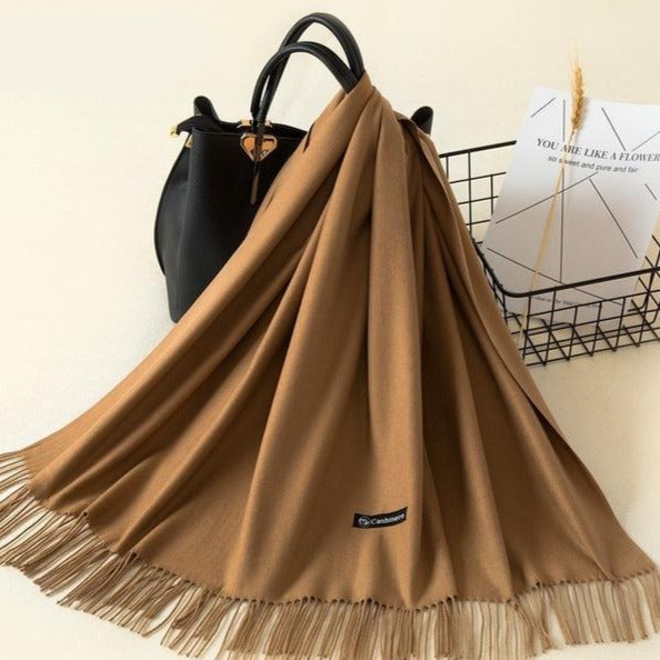 Kasjmieren winterash shawl - luxe dameswrap