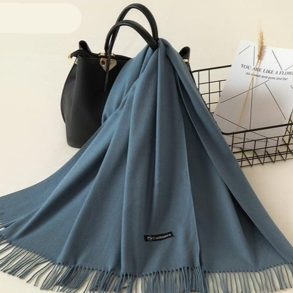 Kasjmieren winterash shawl - luxe dameswrap