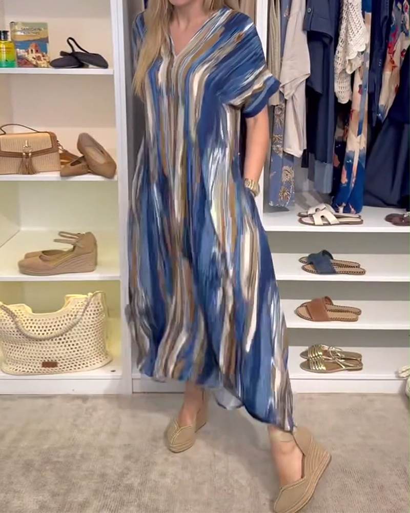 Casual jurk met losse V-hals