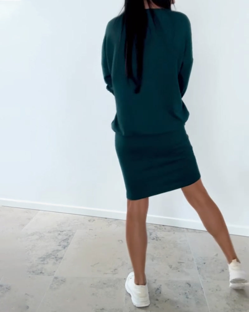 Jurk Lange Mouwen Casual Aansluitend