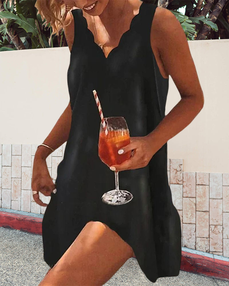 Casual zwarte jurk met col