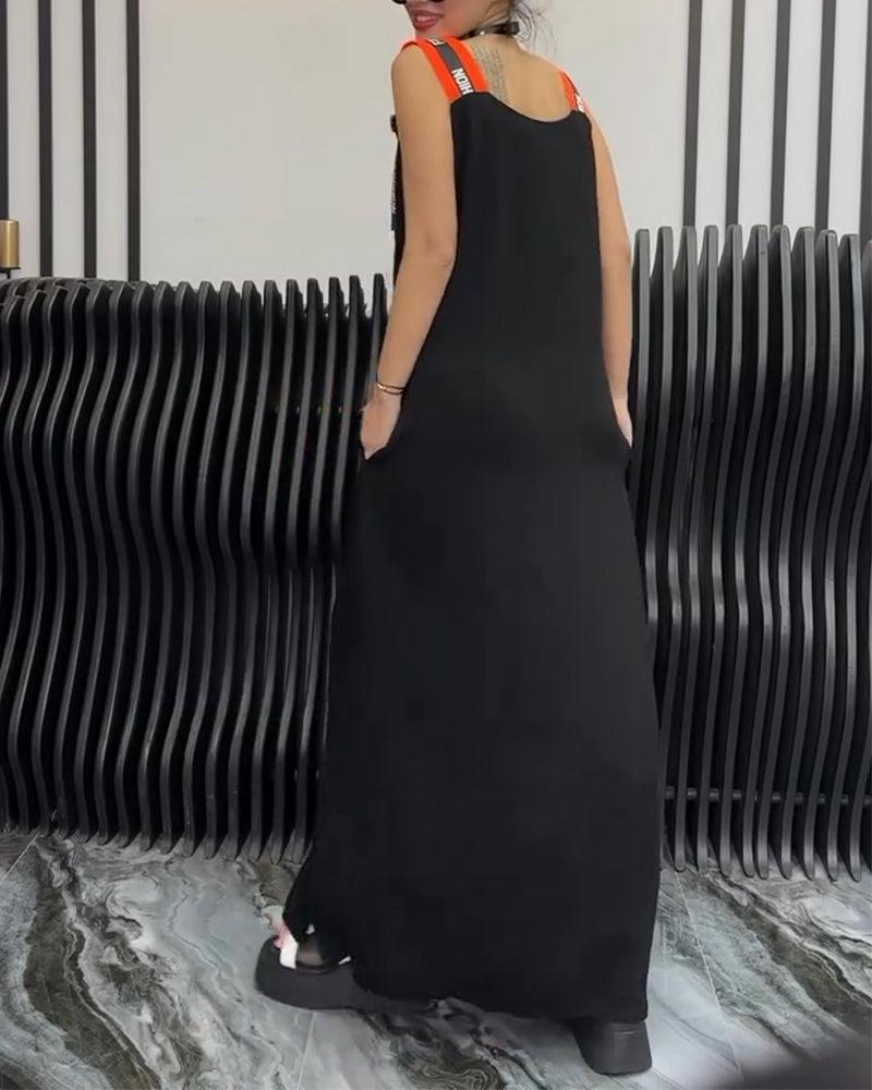 Jurk Mouwloos Gepersonaliseerde Letterprint