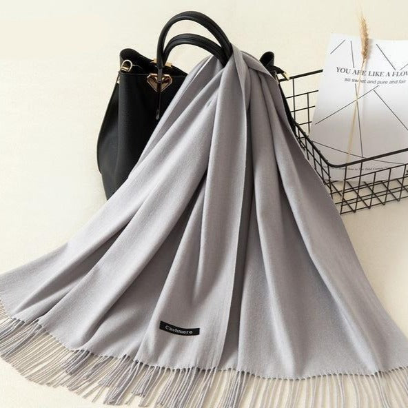 Kasjmieren winterash shawl - luxe dameswrap