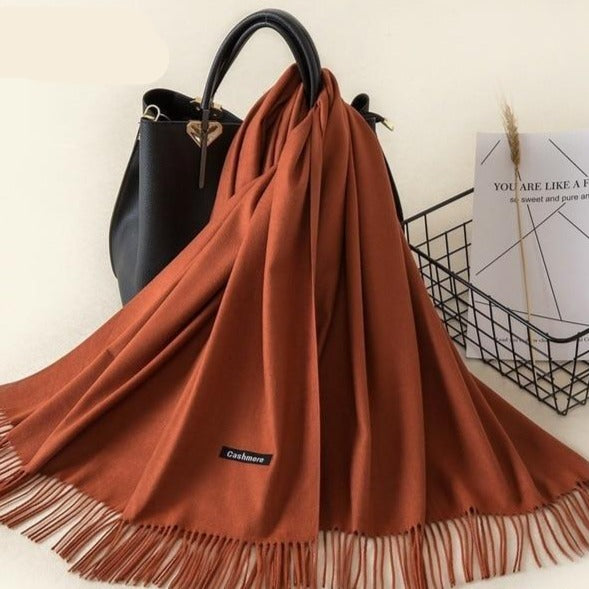 Kasjmieren winterash shawl - luxe dameswrap