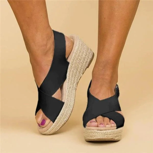 Dames wedge sandalen - stijlvolle espadrille design voor ontspannen uitjes