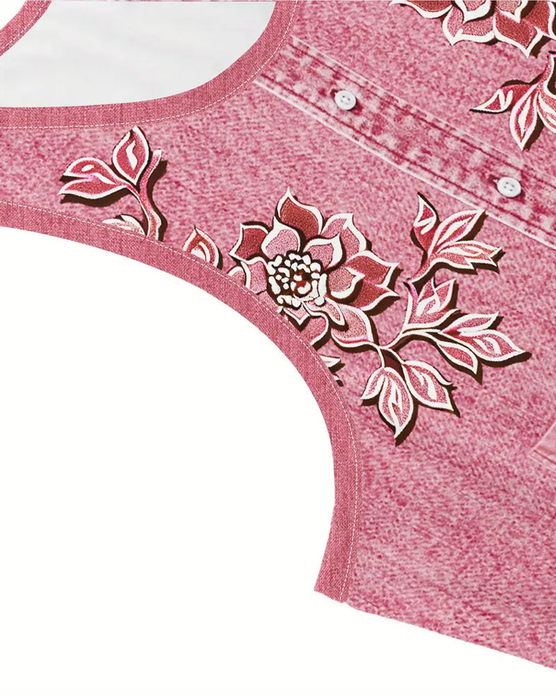 Jurk Mouwloos Imitatie Denim