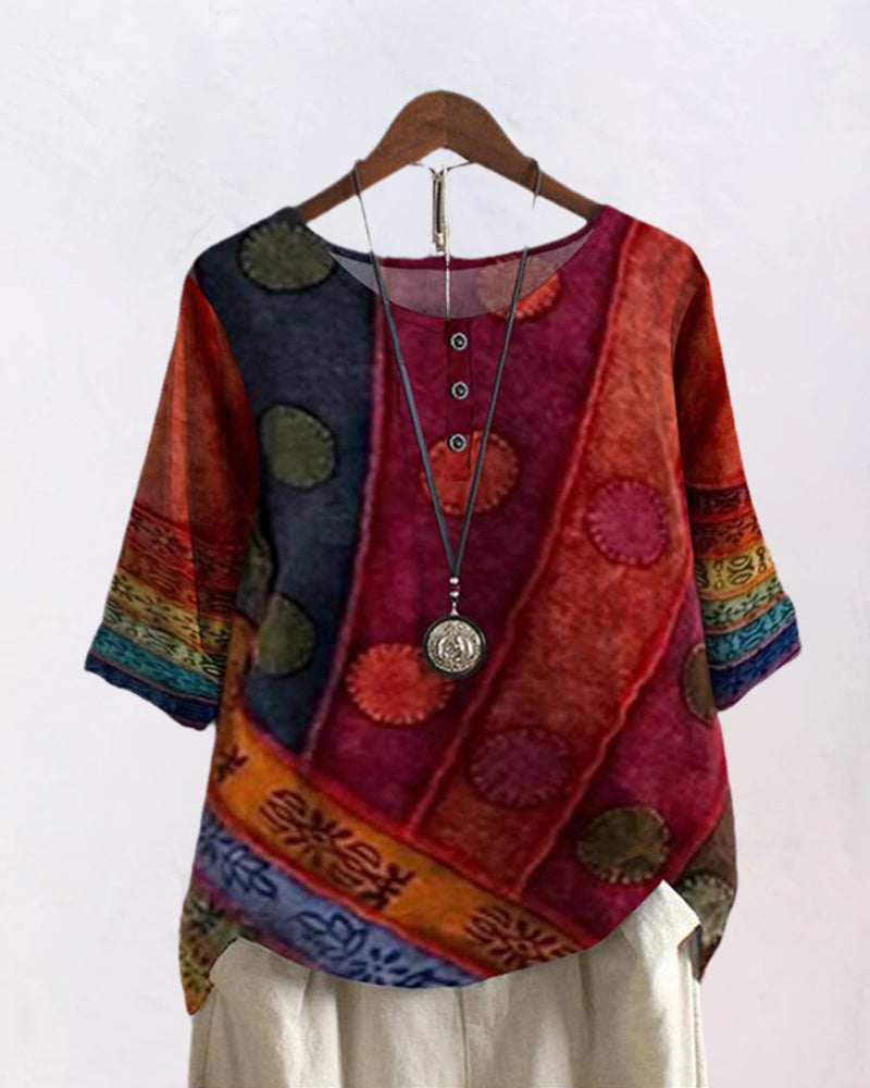 Casual top met halve mouwen