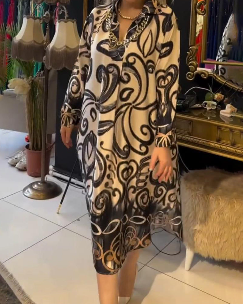 Losse en elegante jurk met print