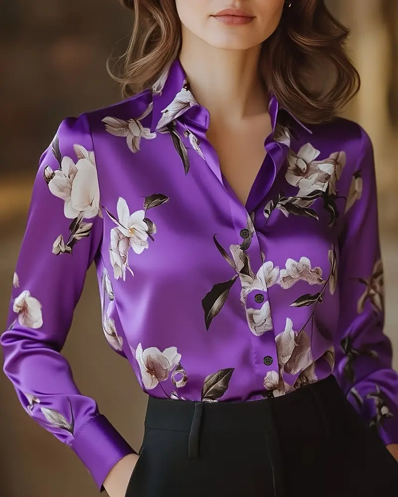 Shirt Retro Stijl Bloemenprint