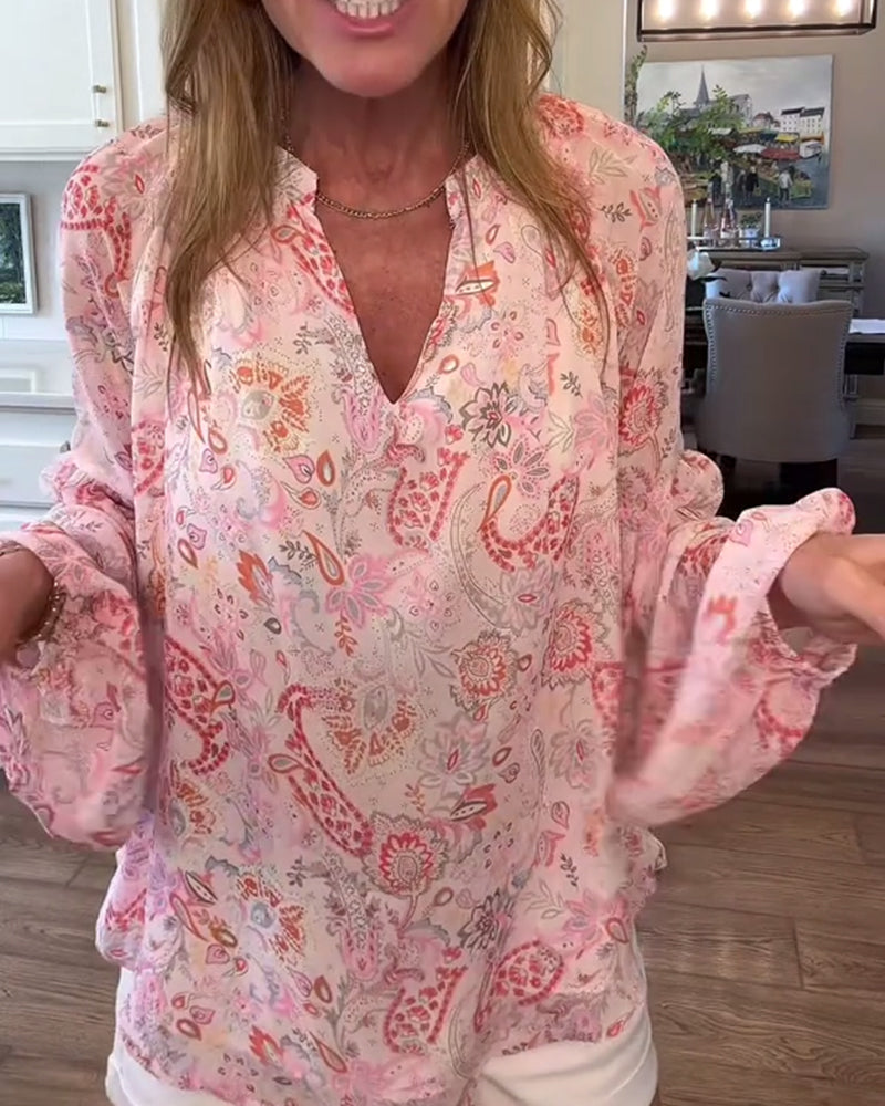 Blouse Met Balloonmouwen En Bloemenprint