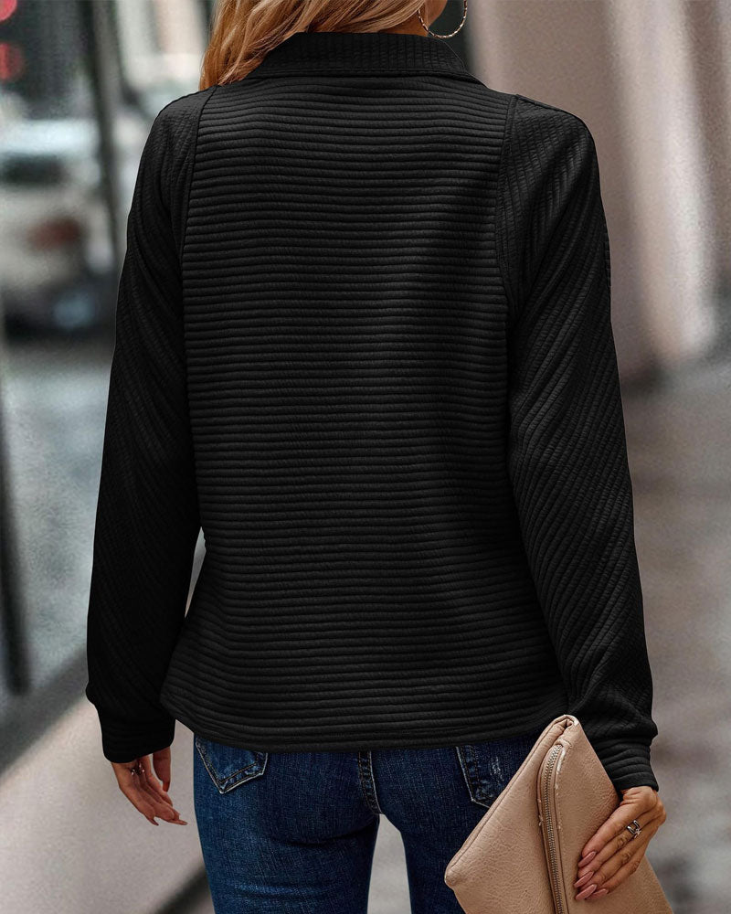 Hoodie Met Eenvoudige Kleur En Zip-up Ontwerp