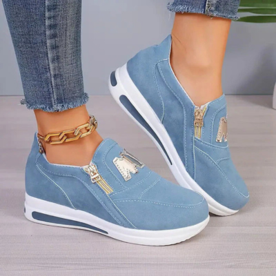Instap sneakers - dames casual schoeisel met trendy ritsdetail