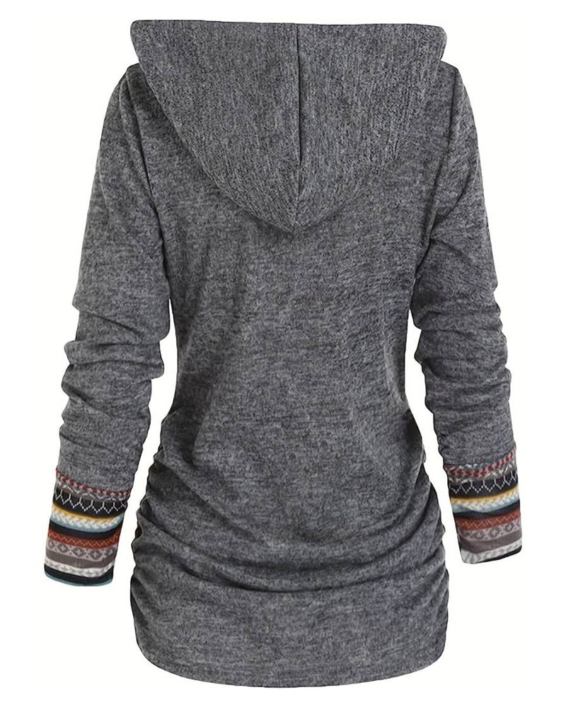 Contrasterende kleur casual hoodie