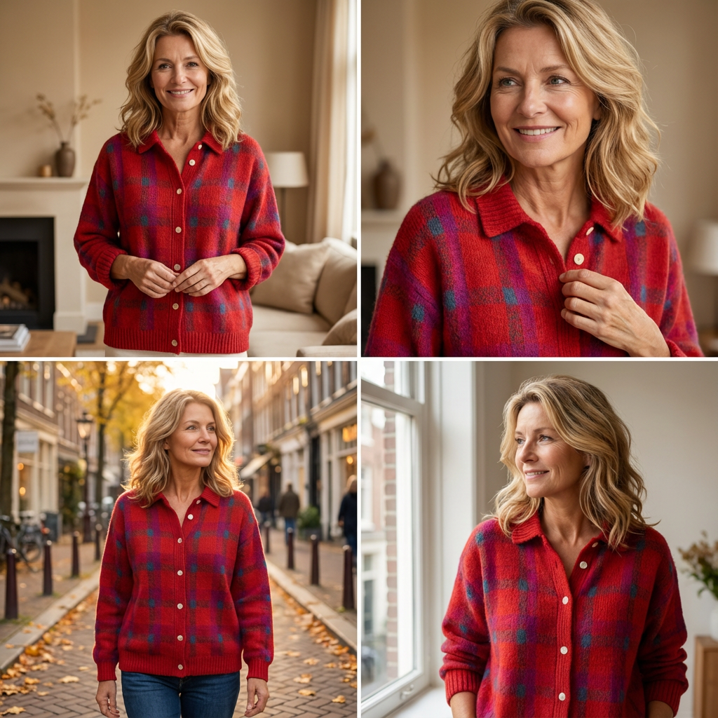 Noelle – Zachte Geruite Overshirttrui