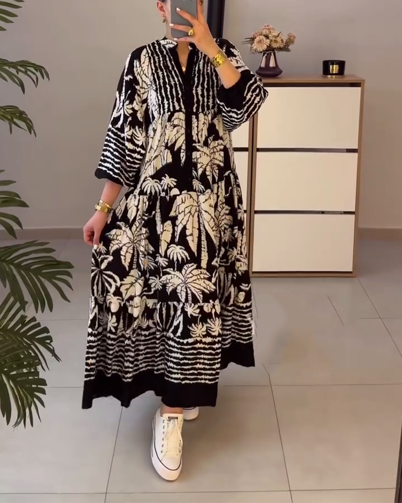 Casual jurk met losse print