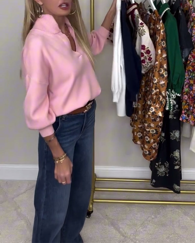 Trui V-Hals Modieus Lange Mouwen