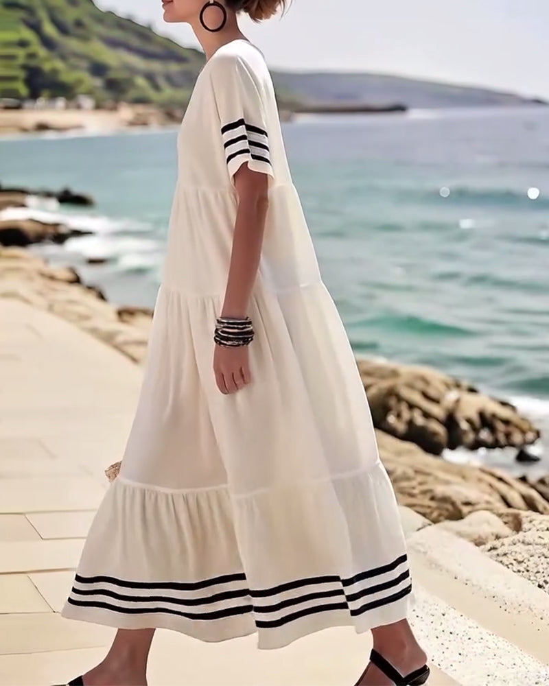 Jurk Modieus Vakantie Korte Mouw