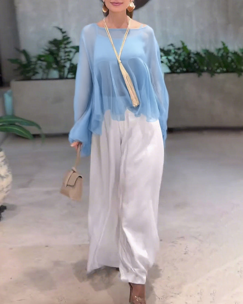 Blouse Met Stijlvol Effen Ontwerp