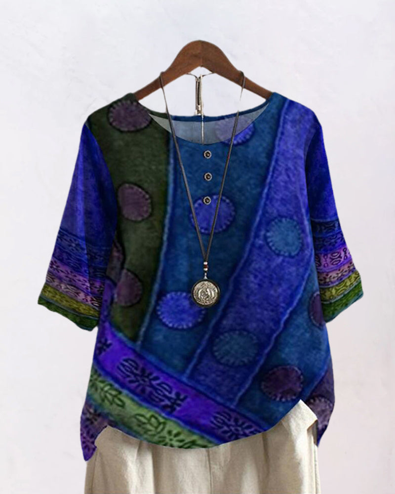 Casual top met halve mouwen