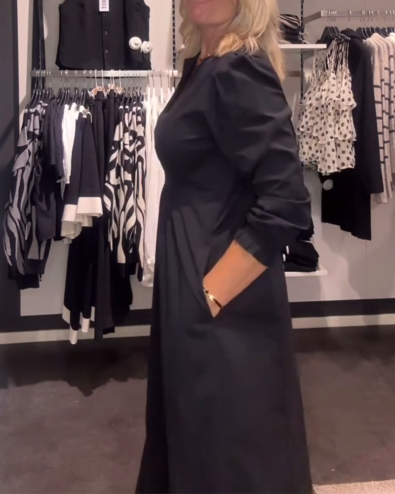 A-Lijn Jurk Met Pofmouwen En Getailleerde Pasvorm