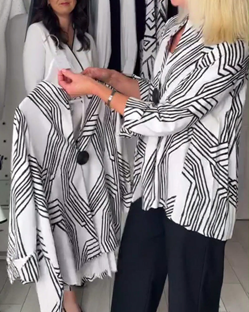 Contrasterende geplooide casual top