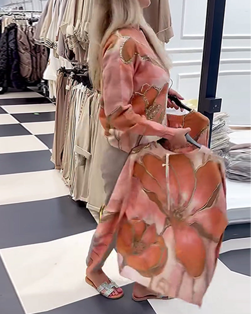 Ronde Hals Bedrukte Losse Trui