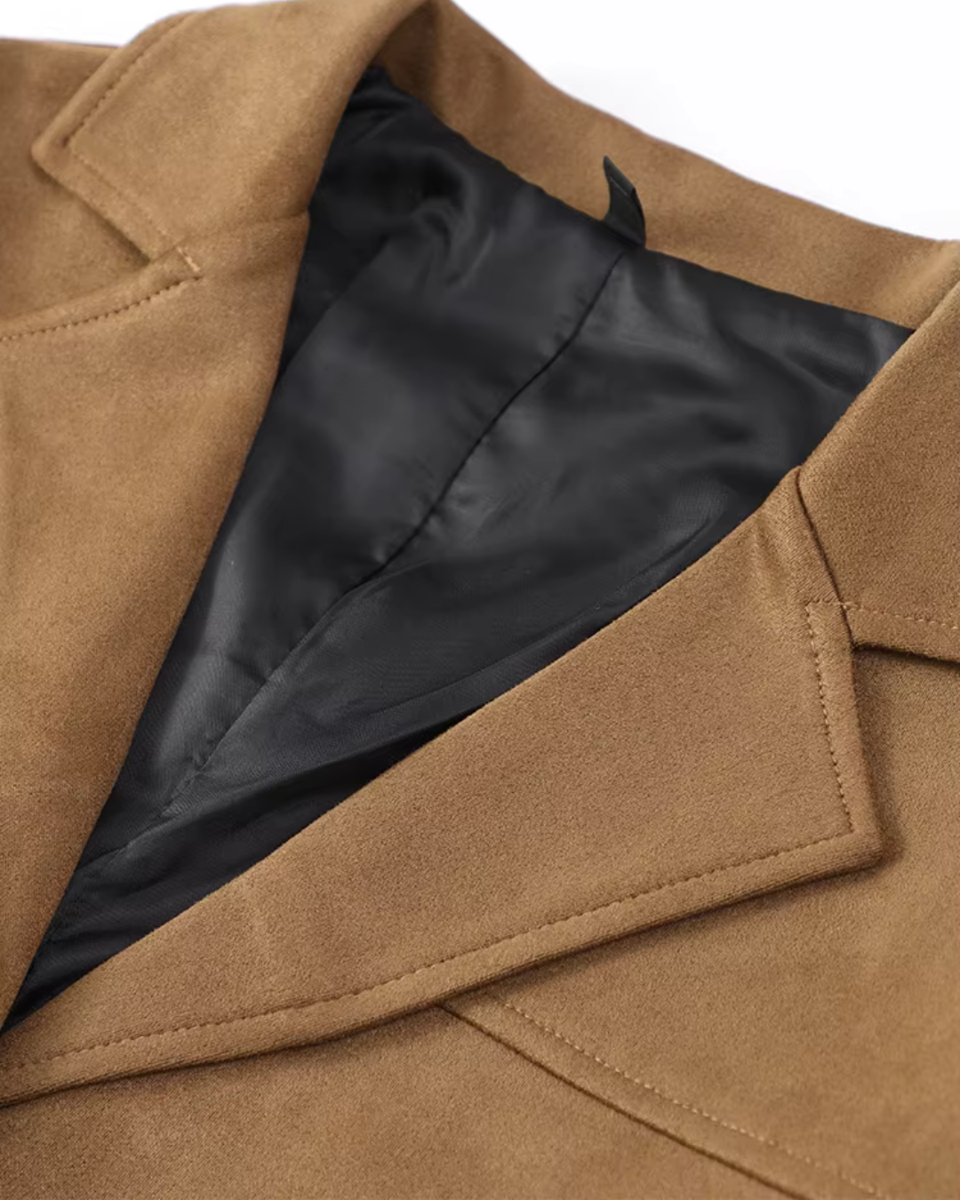 Dames suede blazer - elegante oversized jas in bruin