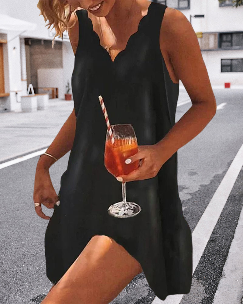 Casual zwarte jurk met col