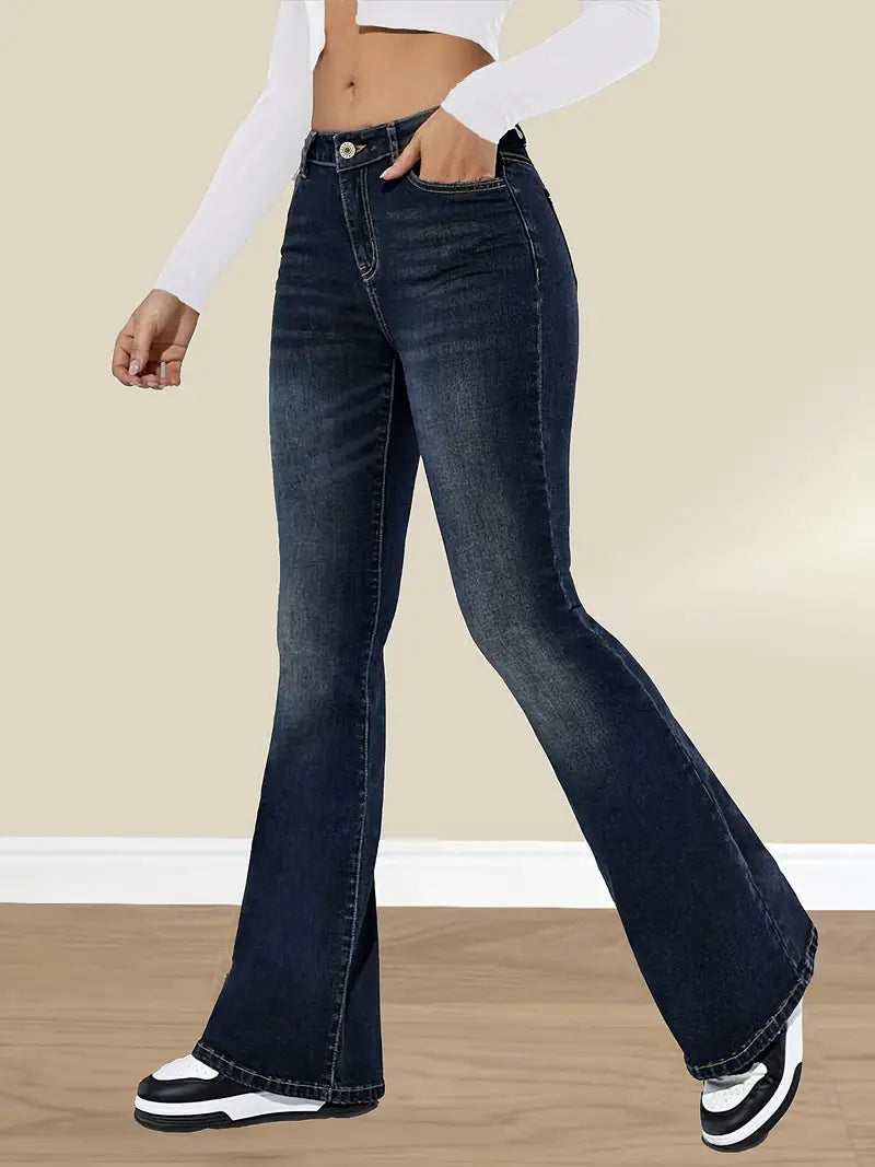 Dames bootcut & flared jeans in lichte stretchdenim - klassieke zwarte casual broeken voor elke gelegenheid