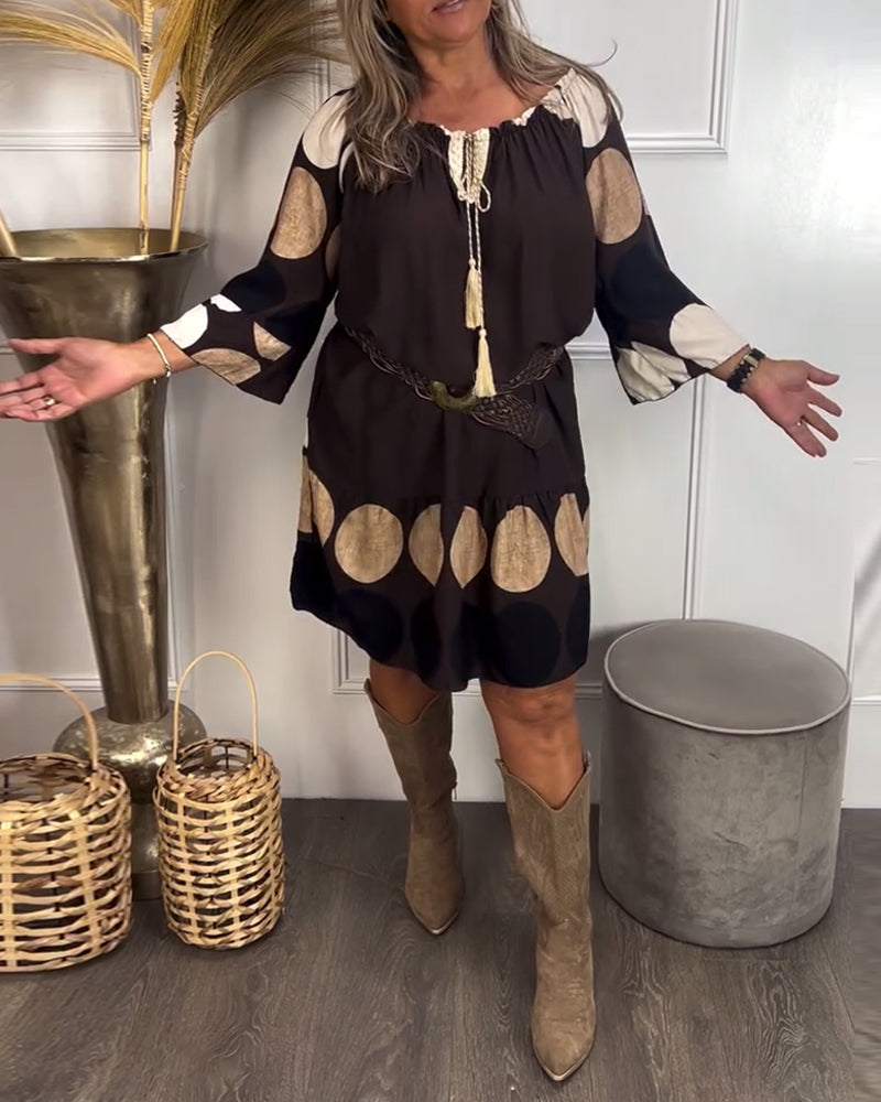 Jurk Met Kwastknoop En Stippen