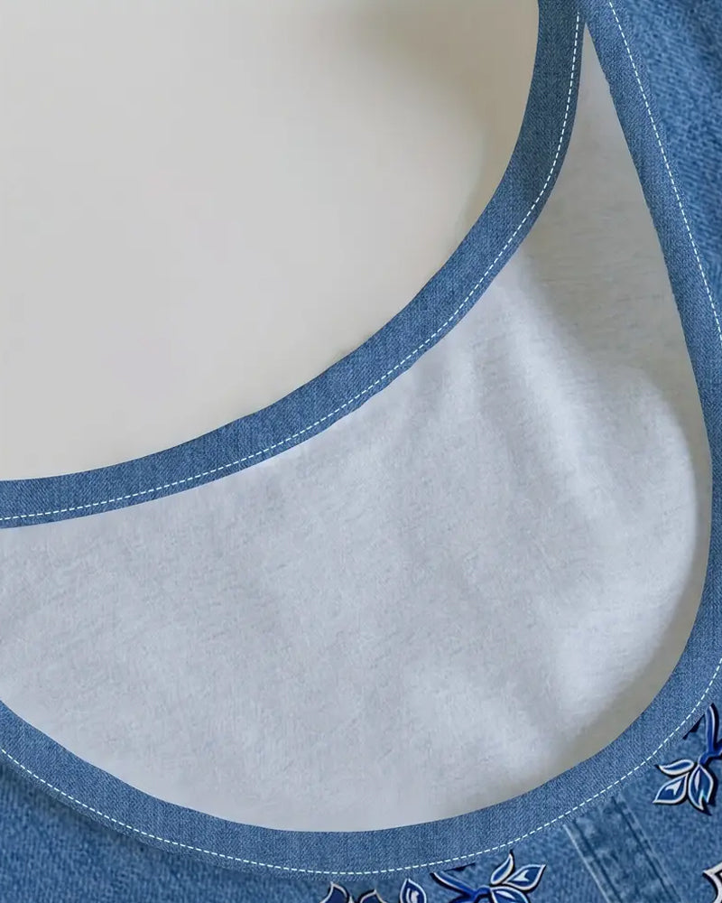 Jurk Mouwloos Imitatie Denim