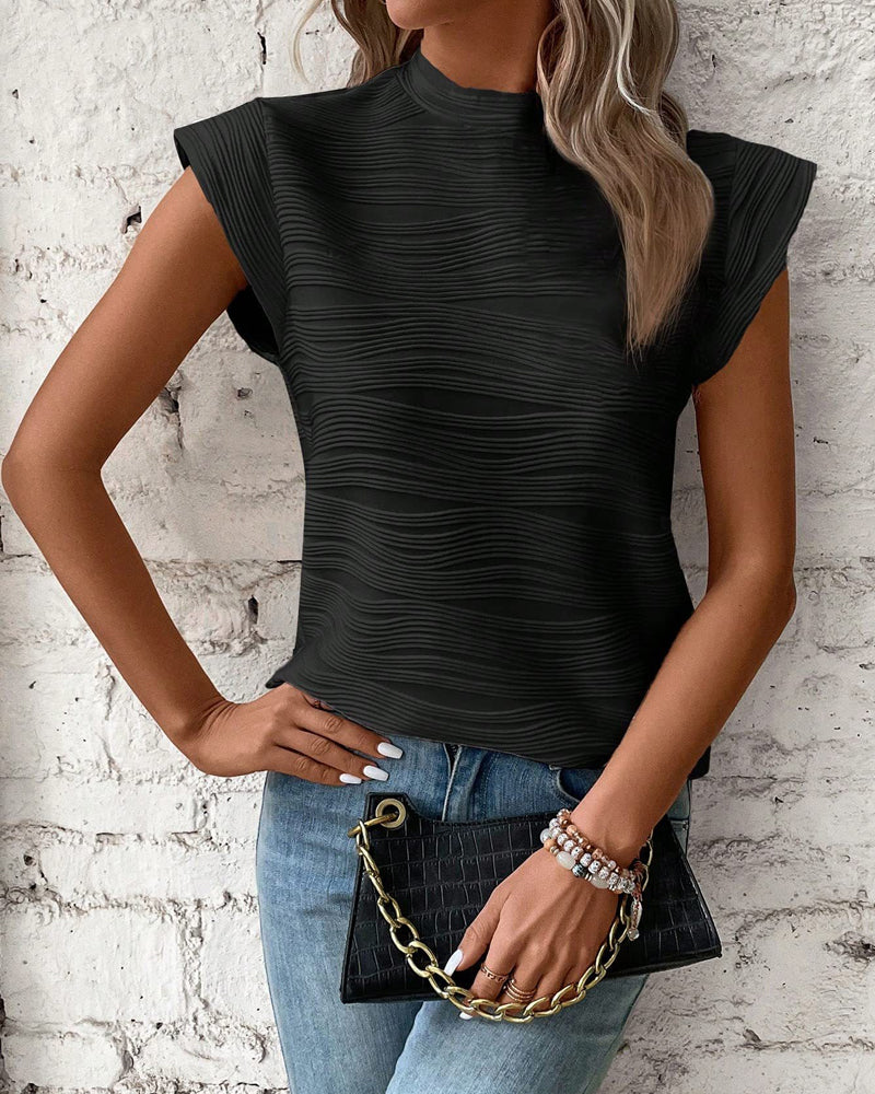 Effen blouses voor dames met halve col