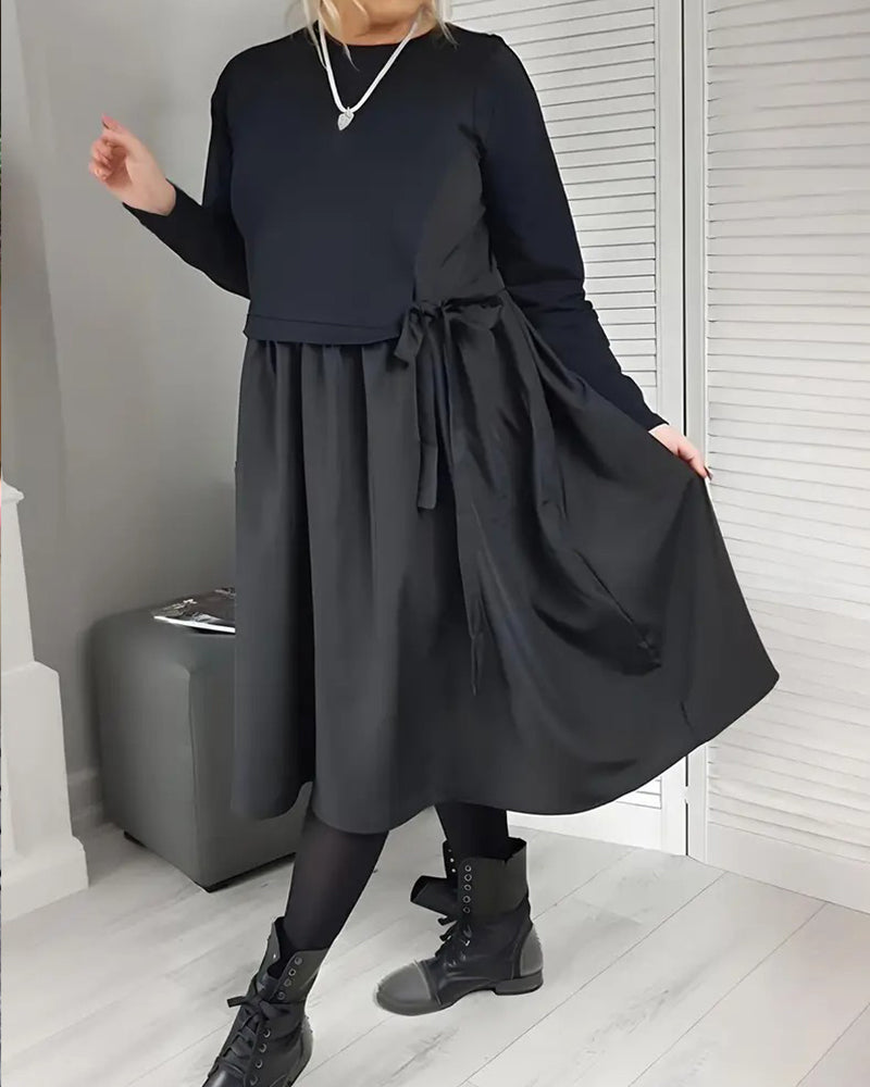 Jurk Gebreid Patchwork Zijstrik