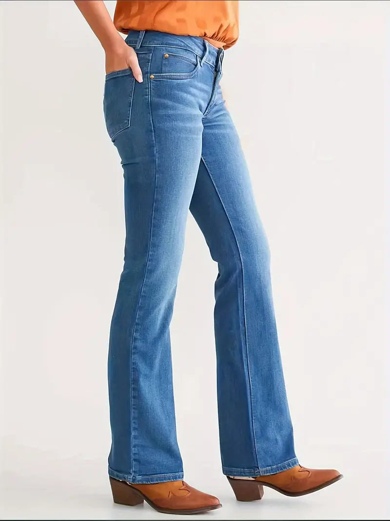 Dames bootcut & flared denim jeans - duurzame blauwe smart-casual stijl met een flatterende pasvorm voor dagelijks gebruik